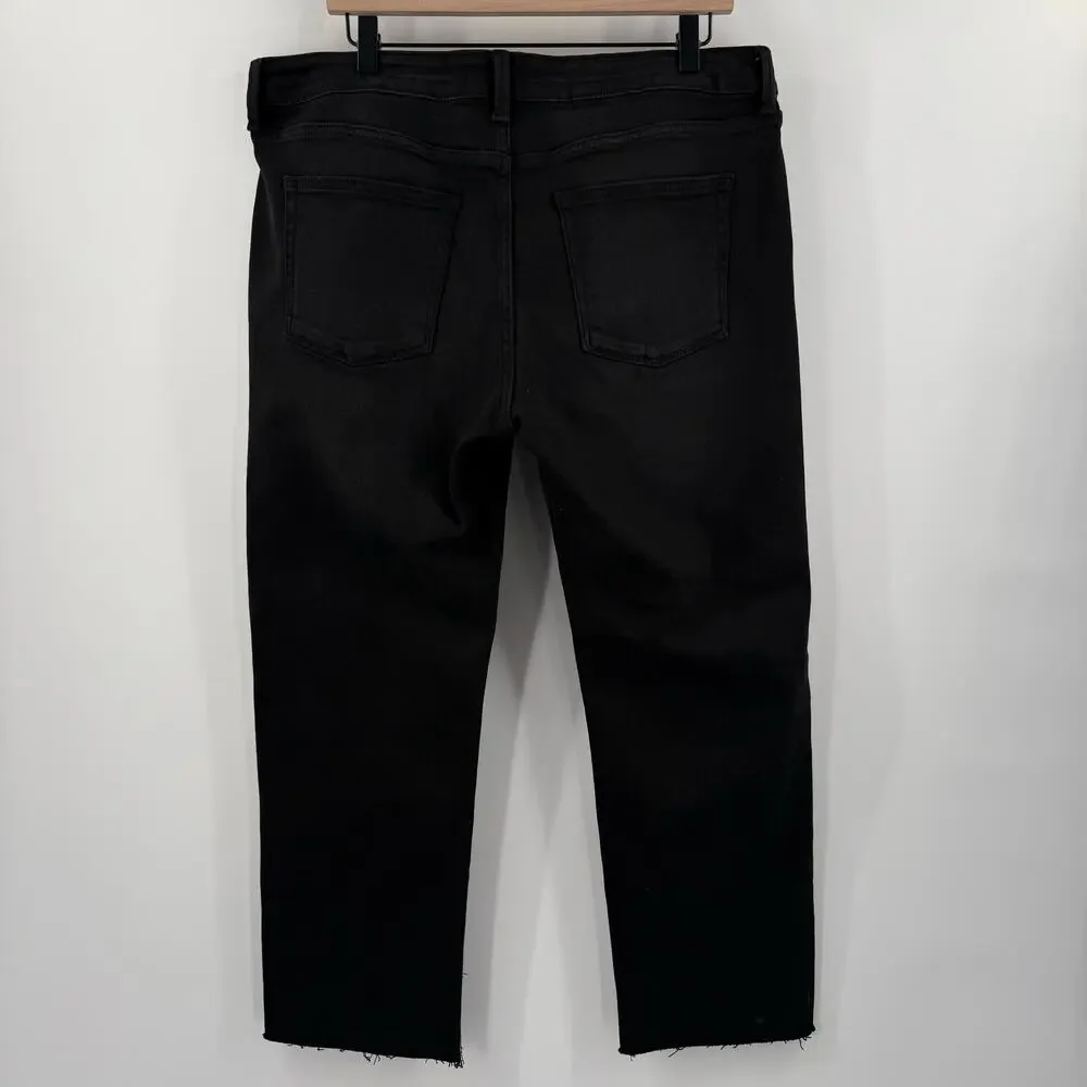 Just USA Jeans Women’s Size 33/16 Black Mid Rise Slim Straight Leg Raw Hem NWT